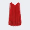 Haut en maille avec cristaux, rouge