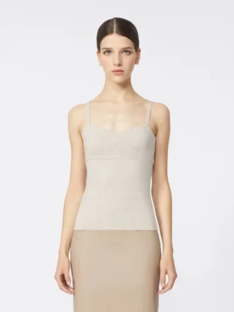 Haut en maille de laine, couleur poudre