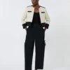 Haut en maille mélangée viscose, noir Haut en maille mélangée viscose, noir