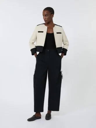 Haut en maille mélangée viscose, noir