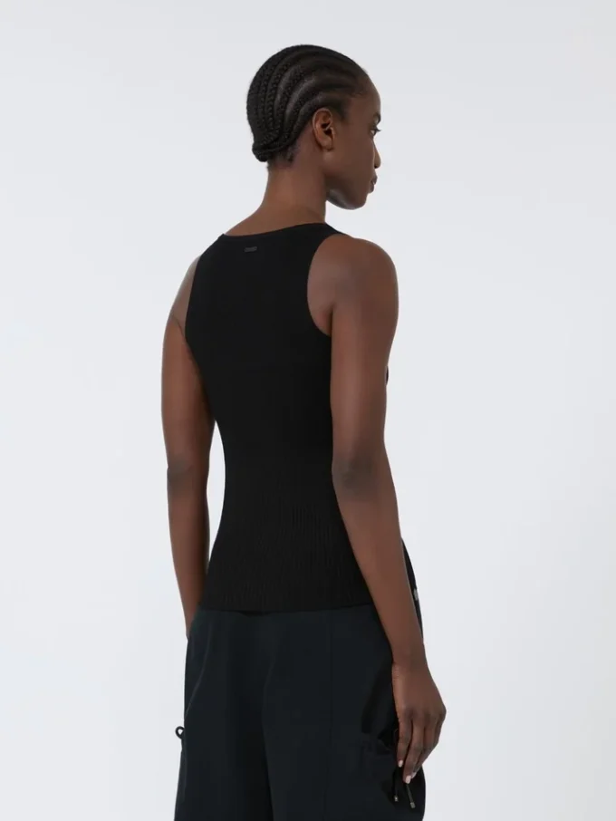 Haut en maille mélangée viscose, noir Haut en maille mélangée viscose, noir
