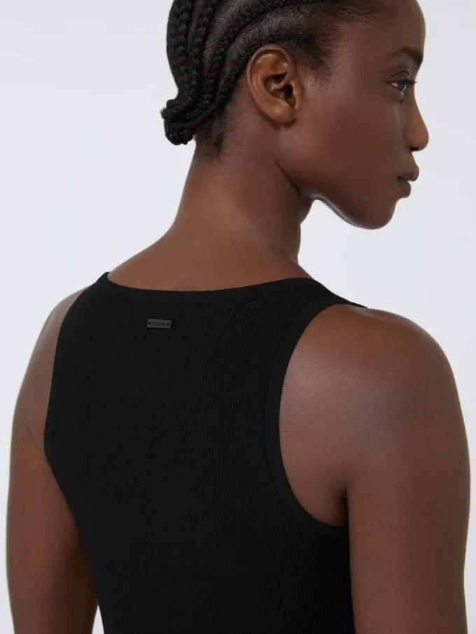 Haut en maille mélangée viscose, noir Haut en maille mélangée viscose, noir