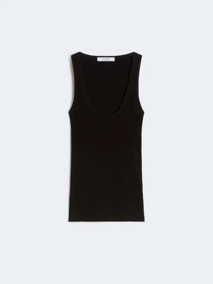 Haut en maille mélangée viscose, noir Haut en maille mélangée viscose, noir