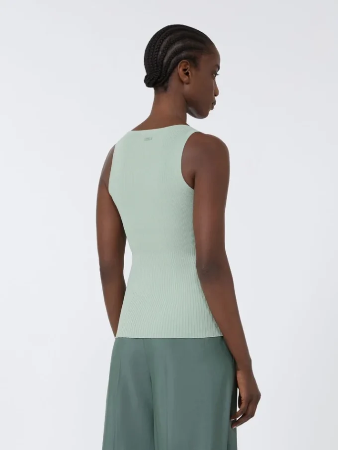 Haut en maille mélangée viscose, vert sauge Haut en maille mélangée viscose, vert sauge