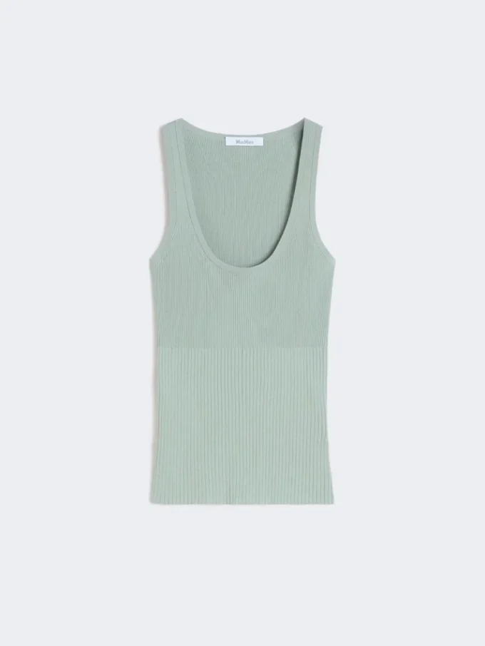 Haut en maille mélangée viscose, vert sauge Haut en maille mélangée viscose, vert sauge