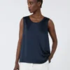 Haut en satin, bleu nuit Haut en satin, bleu nuit