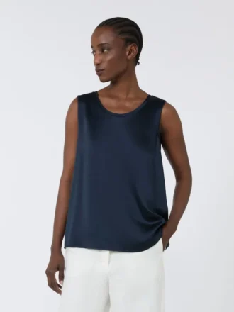 Haut en satin, bleu nuit
