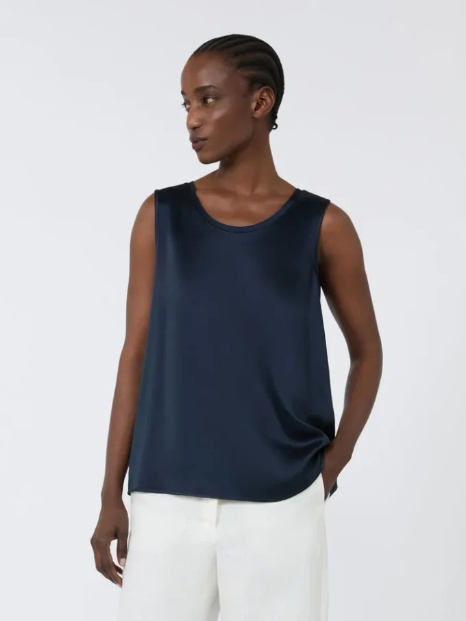 Haut en satin, bleu nuit Haut en satin, bleu nuit