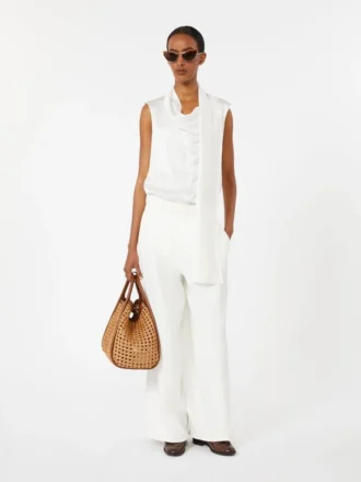 Haut en satin de soie, blanc