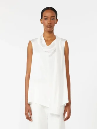 Haut en satin de soie, blanc