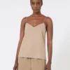 Haut en toile de soie, marron noisette Haut en toile de soie, marron noisette