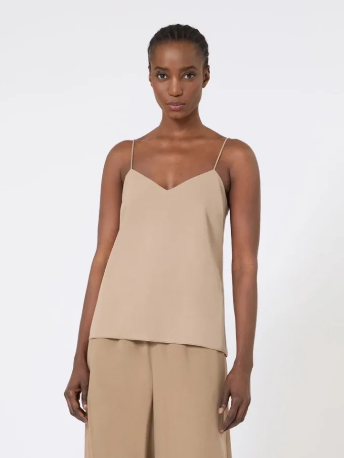 Haut en toile de soie, marron noisette Haut en toile de soie, marron noisette