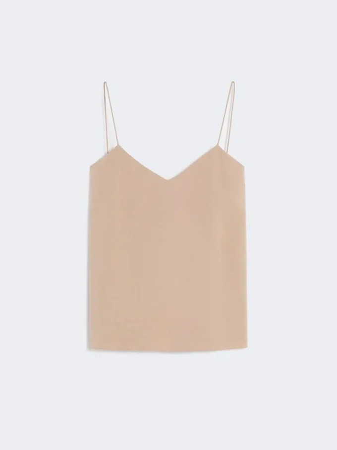 Haut en toile de soie, marron noisette Haut en toile de soie, marron noisette