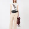 Haut sans manches double épaisseur en satin et tulle, blanc Haut sans manches double épaisseur en satin et tulle, blanc