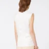 Haut sans manches double épaisseur en satin et tulle, blanc Haut sans manches double épaisseur en satin et tulle, blanc