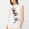Haut sans manches double épaisseur en satin et tulle, blanc Haut sans manches double épaisseur en satin et tulle, blanc