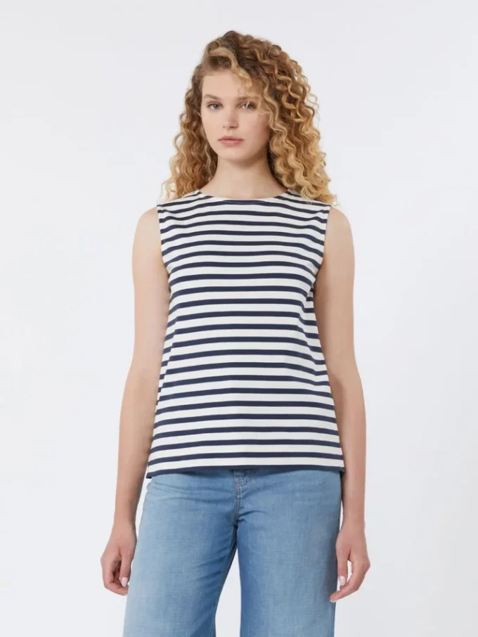 Haut sans manches en jersey interlock, bleu marine Haut sans manches en jersey interlock, bleu marine