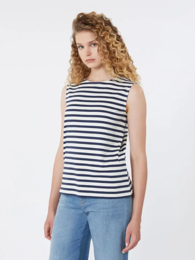 Haut sans manches en jersey interlock, bleu marine Haut sans manches en jersey interlock, bleu marine