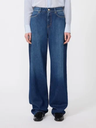 Jean baggy en denim, bleu marine