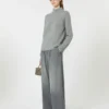 Jean en coton et viscose, gris moyen Jean en coton et viscose, gris moyen