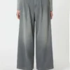 Jean en coton et viscose, gris moyen Jean en coton et viscose, gris moyen