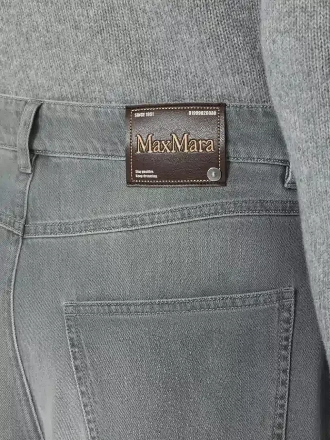 Jean en coton et viscose, gris moyen Jean en coton et viscose, gris moyen