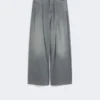 Jean en coton et viscose, gris moyen Jean en coton et viscose, gris moyen