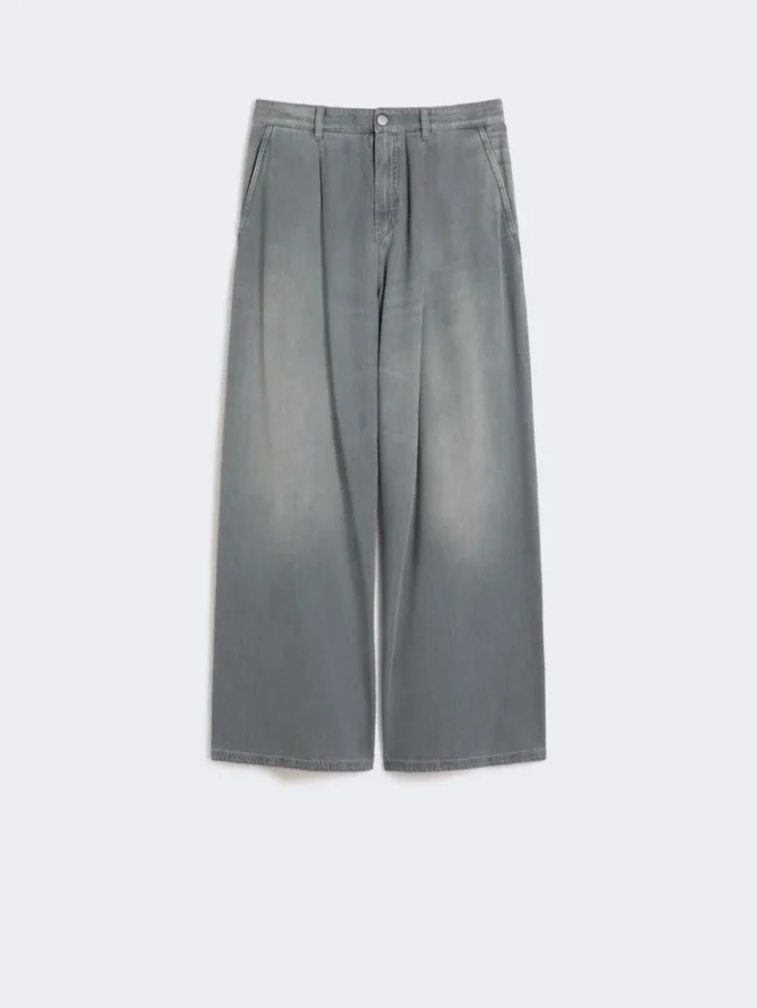 Jean en coton et viscose, gris moyen Jean en coton et viscose, gris moyen