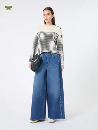 Jean en denim de coton authentique, bleu marine