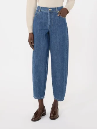 Jean en denim de coton à coupe fuselée, bleu nuit