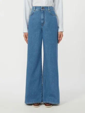 Jean en denim de coton doux, bleu marine
