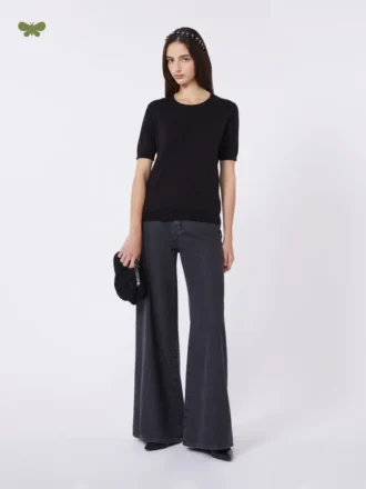 Jean en denim de coton doux, noir
