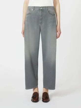 Jean en denim à jambes larges, gris moyen