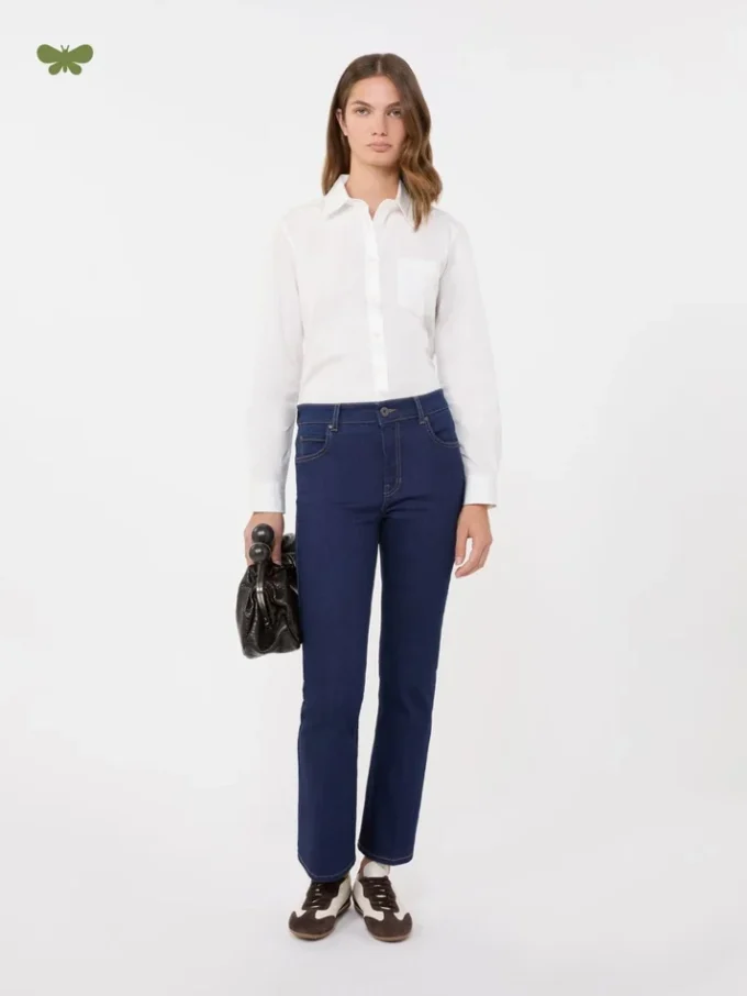 Jean en denim stretch à cinq poches, bleu marine Jean en denim stretch à cinq poches, bleu marine
