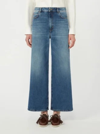 Jean en denim évasé et confortable, bleu marine