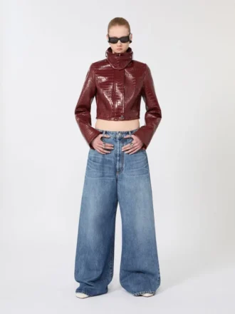 Jean oversize taille basse, bleu nuit
