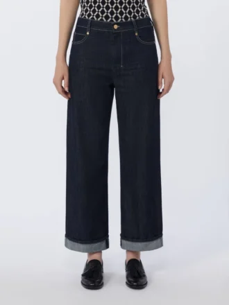 Jean à revers en denim, bleu outremer