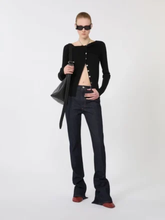 Cardigan en laine avec chaîne, noir