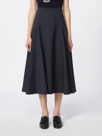 Jupe ample en laine technique, bleu outremer