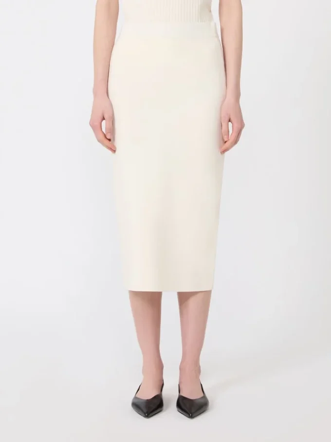 Jupe crayon en viscose stretch, blanche Jupe crayon en viscose stretch, blanche