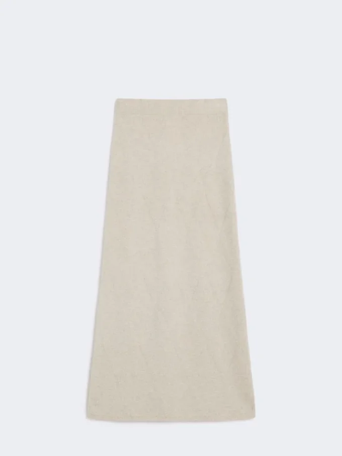 Jupe en cachemire à motif argyle, beige Jupe en cachemire à motif argyle, beige