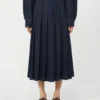 Jupe en denim plissée, bleu marine Jupe en denim plissée, bleu marine