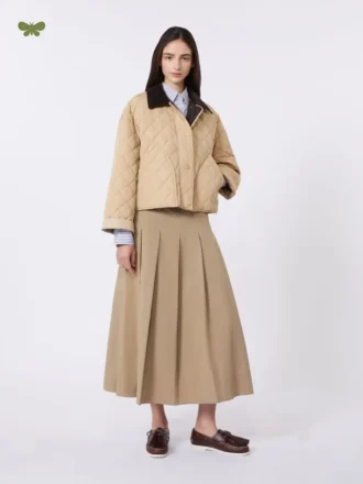Jupe en gabardine délavée, marron noisette