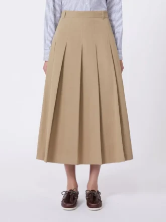 Jupe en gabardine délavée, marron noisette