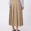 Jupe en gabardine délavée, marron noisette Jupe en gabardine délavée, marron noisette