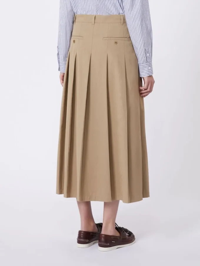 Jupe en gabardine délavée, marron noisette Jupe en gabardine délavée, marron noisette