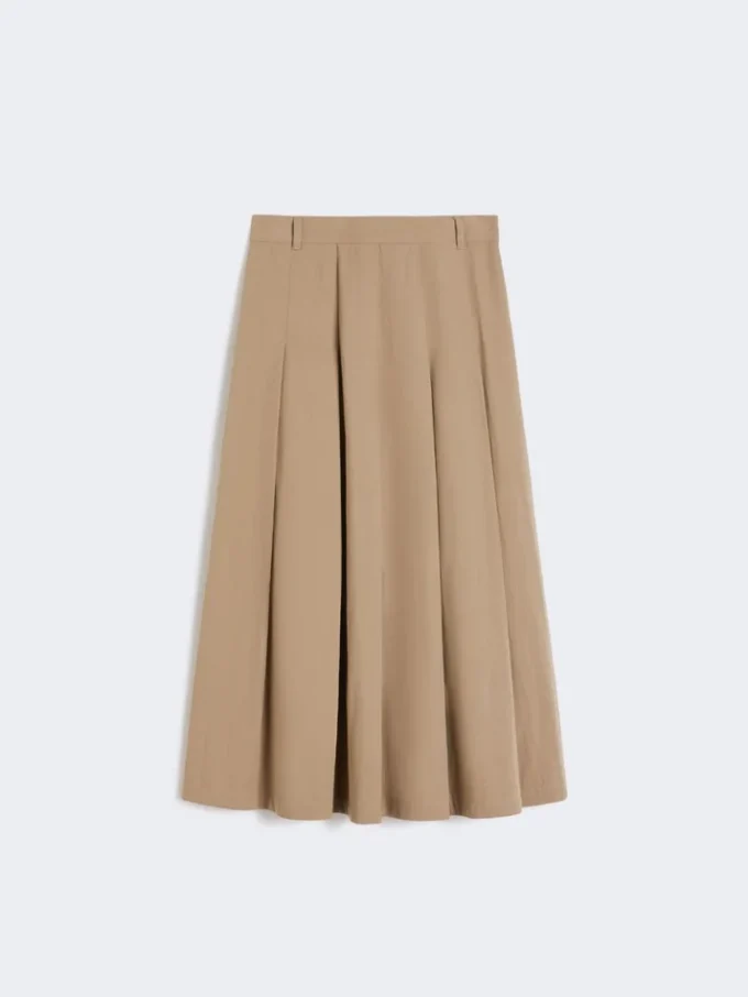 Jupe en gabardine délavée, marron noisette Jupe en gabardine délavée, marron noisette