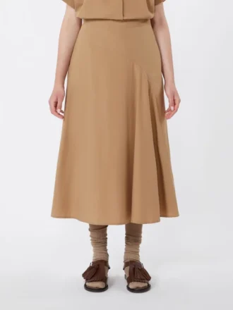 Jupe en popeline de coton, couleur tabac