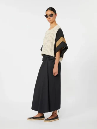 Jupe en satin de coton, noir