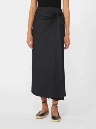 Jupe en satin de coton, noir